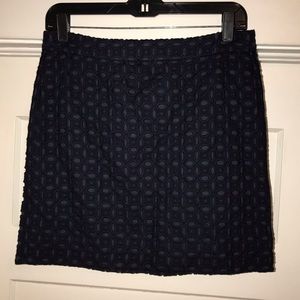 J Crew Navy eyelet skirt